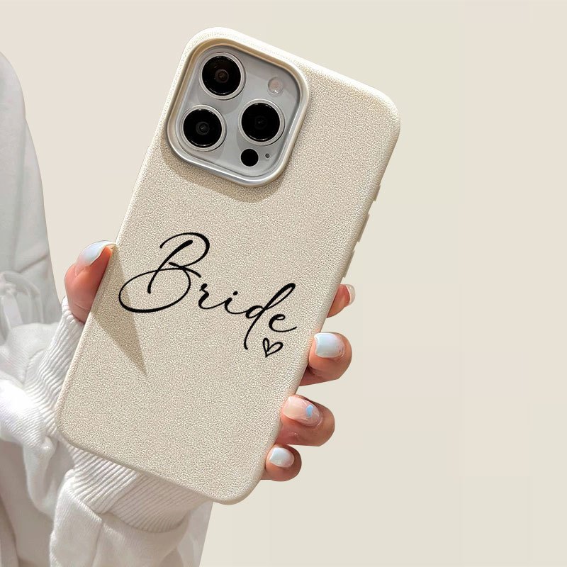 Tpu Filament - Bride Script Heart Cream Faux Leather