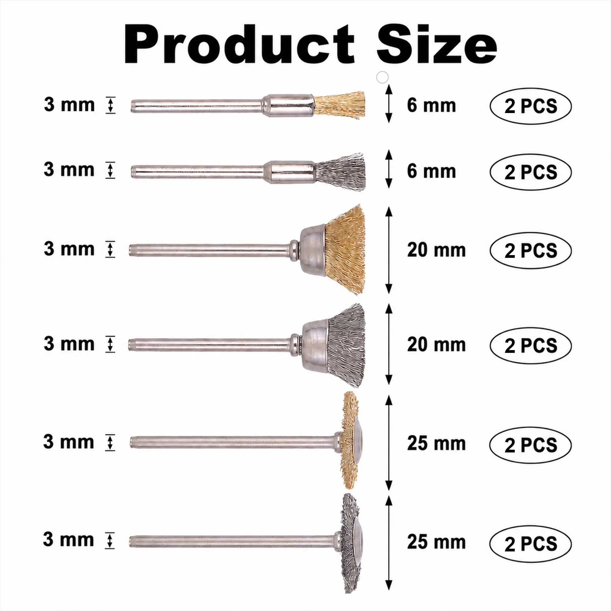 12Pcs Brass Brush Steel Wire W - Nozzle Brass 评论和价格