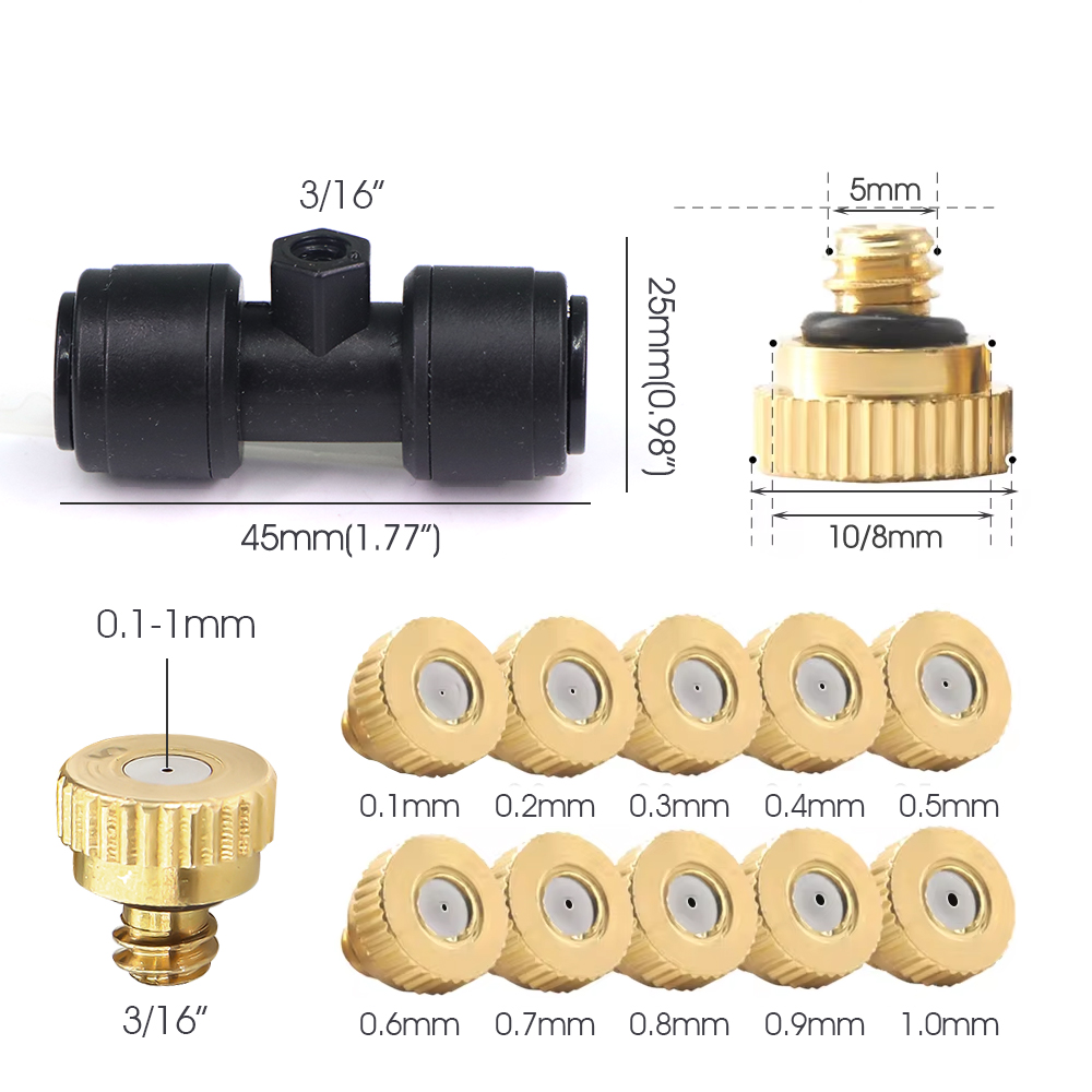 0.1-1mm Brass Spray Nozzle W/T - Nozzle Brass 评论和价格