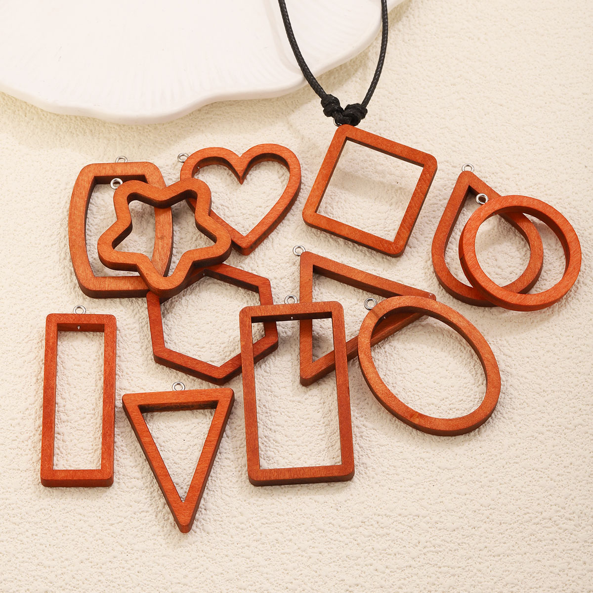 10PCS Triangle Rectangle Wood  - Uv Resin 评论和价格